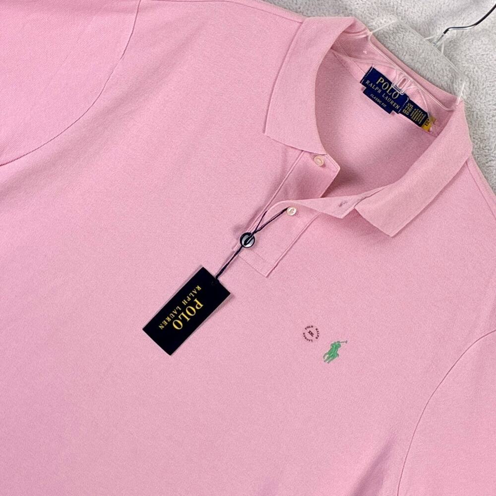 Polo Ralph Lauren Shirt Men XXL Pink Green Pony Preppy Golf Classic Hamptons